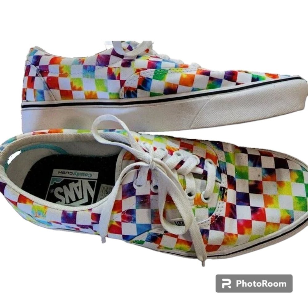 Vans ComfyCush Era Tie-Dye Checkerboard Unisex M 9 W 10.5 Sneaker NWOB